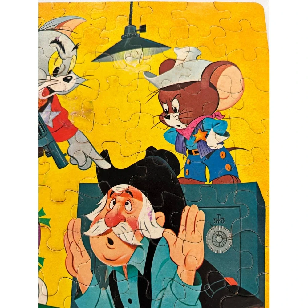 Vintage 1969 Tom and Jerry Jigsaw Puzzle Whitman 100 Piece Cowboy Western 4610